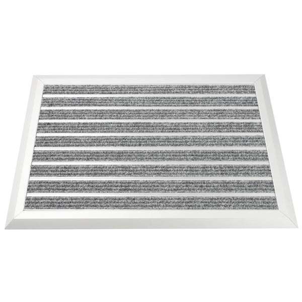 Fussmatte mit Aluminiumrahmen 60 x 40 cm silber/grau