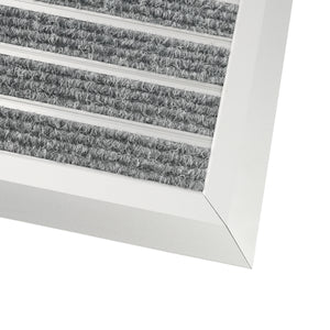 Fussmatte mit Aluminiumrahmen 80 x 50 cm silber/grau