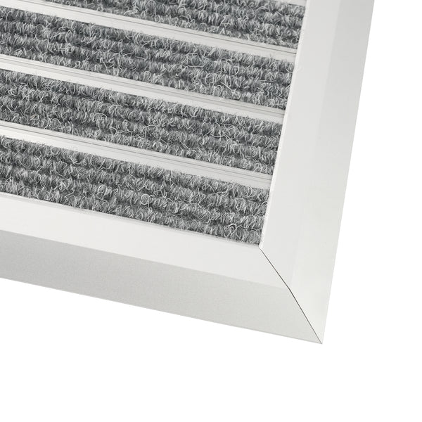 Fussmatte mit Aluminiumrahmen 80 x 50 cm silber/grau