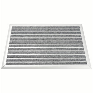 Fussmatte mit Aluminiumrahmen 80 x 50 cm silber/grau
