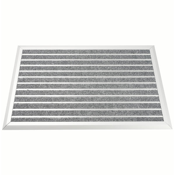 Fussmatte mit Aluminiumrahmen 80 x 50 cm silber/grau