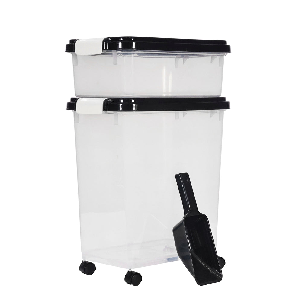 3-piece set of food containers on wheels