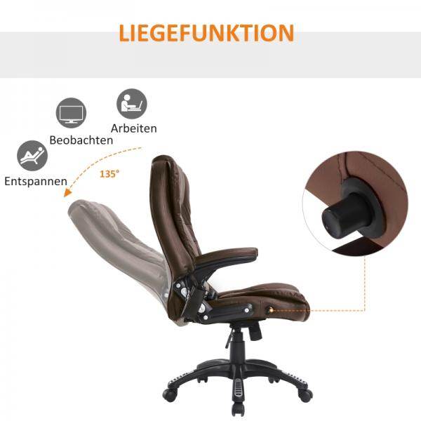 Massage-Chefsessel mit Wärmefunktion Gaming braun