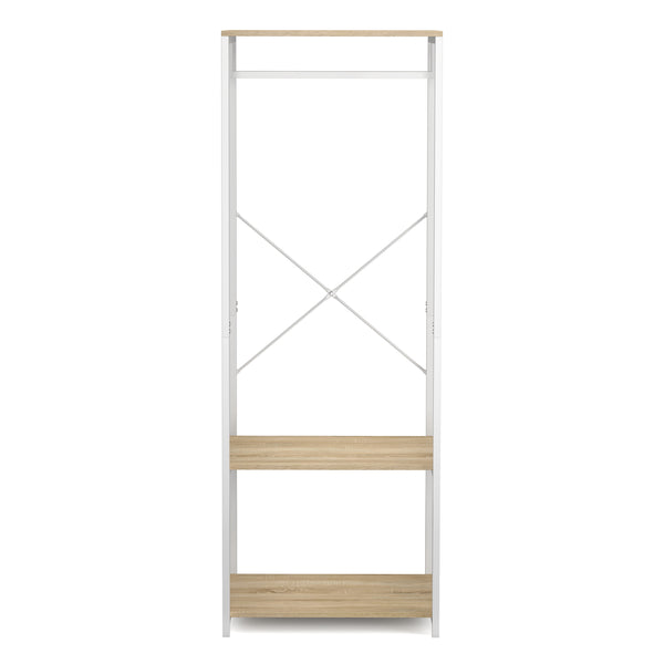 Portant à vêtements penderie 60 x 167 cm marron/blanc