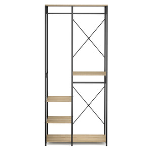 Portant à vêtements penderie 90 x 204 cm marron/noir