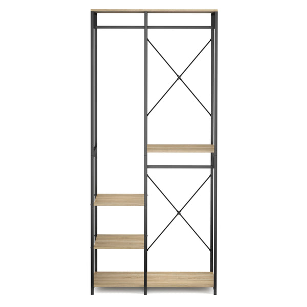 Portant à vêtements penderie 90 x 204 cm marron/noir