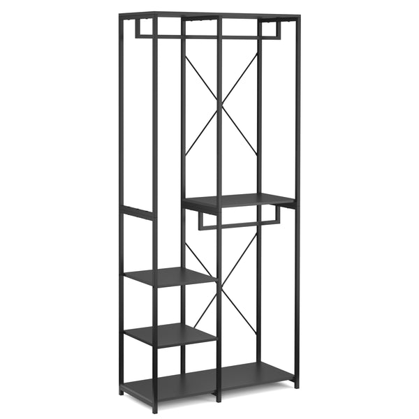 Wardrobe clothes rack 90 x 204 cm black