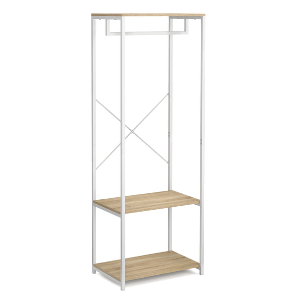 Portant à vêtements penderie 60 x 167 cm marron/blanc