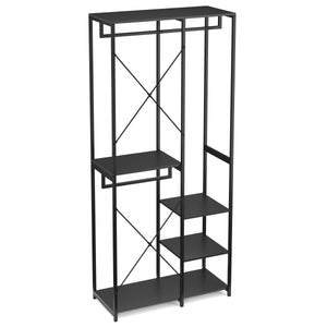 Wardrobe clothes rack 90 x 204 cm black
