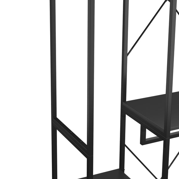 Wardrobe clothes rack 90 x 204 cm black