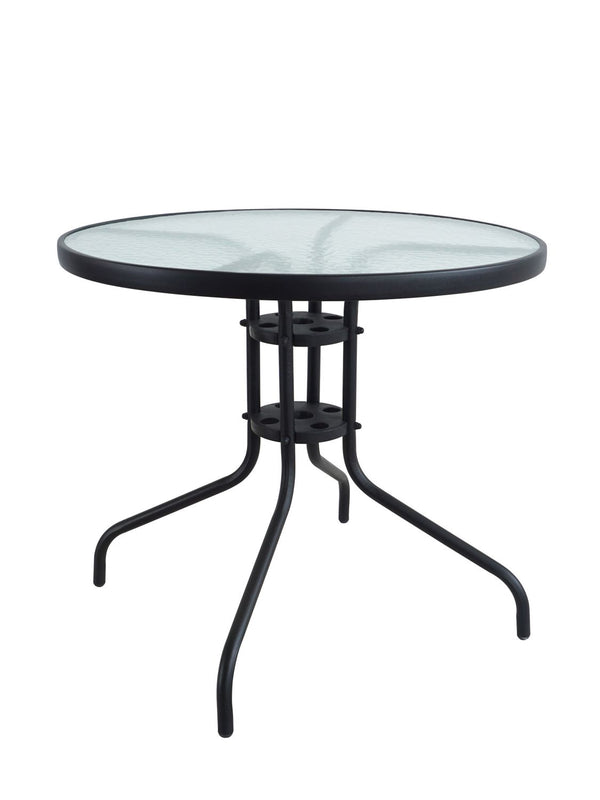 Gartentisch rund 60 cm schwarz