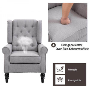 Einzelsessel Relaxsessel Ohrensessel Akzentsessel mit Tufting Polyester Grau