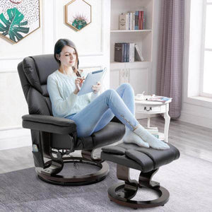 Relaxsessel mit Massagefunktion Fusshocker Massagesessel Liegefunktion Schwarz