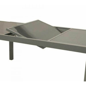 Ausziehtisch PISA 180/240x100cm, Aluminium + Glas