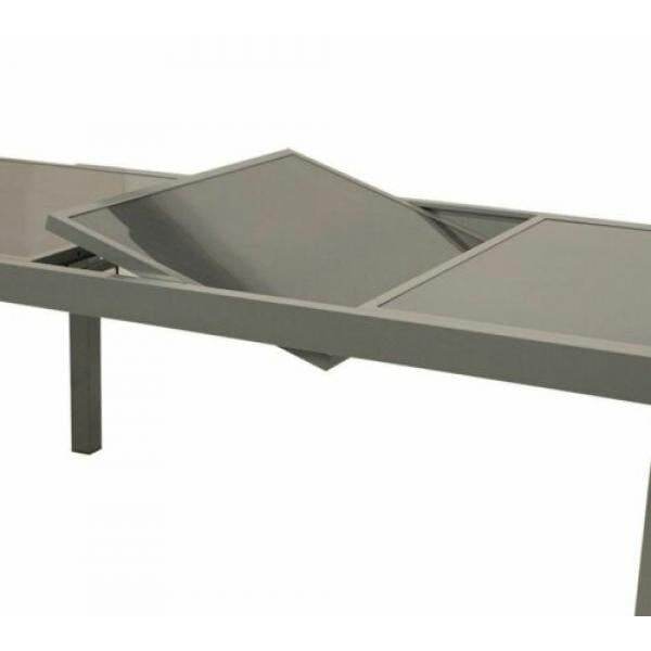 Ausziehtisch PISA 180/240x100cm, Aluminium + Glas