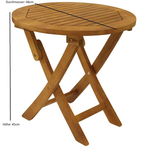 Klapp - Beistelltisch SAIGON 48cm rund, Eukalyptus geölt, FSC®-zertifiziert