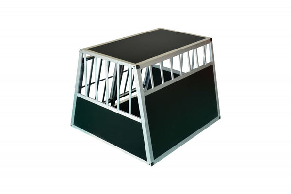 Caisse de transport double pour chiens en aluminium avec dossier incliné, grande