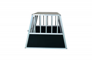 Caisse de transport double pour chiens en aluminium avec dossier incliné, grande