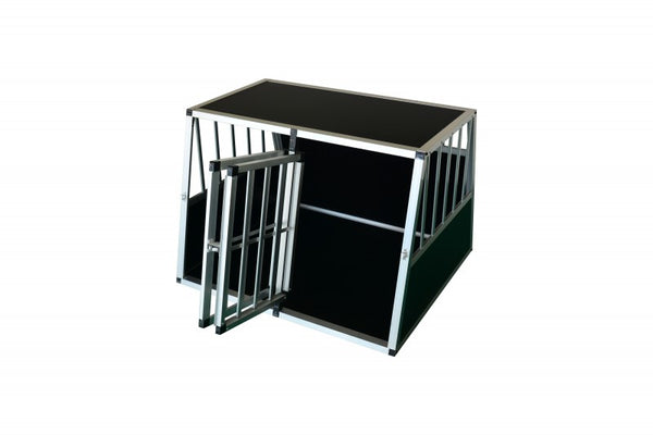 Caisse de transport double pour chiens en aluminium avec dossier incliné, grande