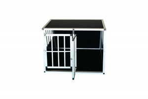 Caisse de transport double pour chiens en aluminium avec dossier incliné, grande