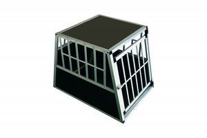 Alu Hundebox mit geneigter Rückseite, gross