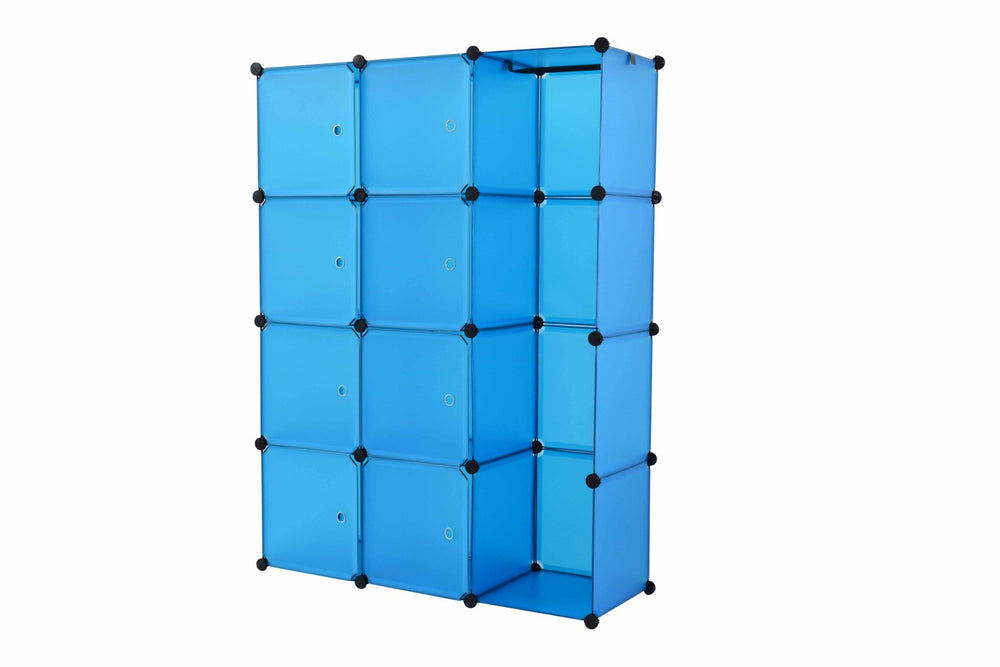 Kleiderschrank Steckregal blau