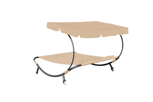 Sonnenliege Gartenliege - 2 Personen (beige)