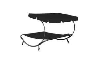 Sonnenliege Gartenliege - 2 Personen (schwarz)