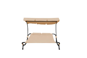 Sonnenliege Gartenliege - 2 Personen (beige)