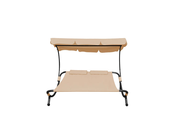 Sonnenliege Gartenliege - 2 Personen (beige)