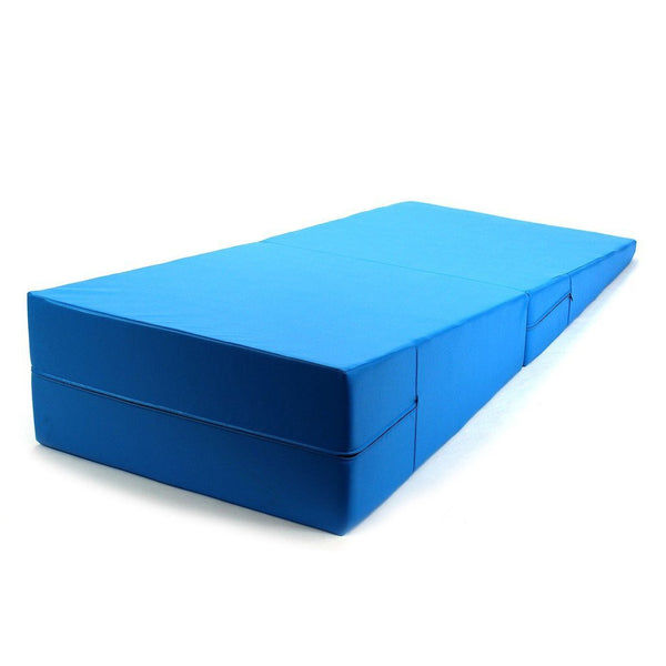 Gymnastics mat ramp, foldable, light blue