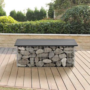 Panca in gabbione Friesland WPC 100x45x30 cm grigio