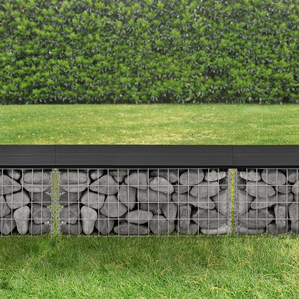 Panca in gabbione Friesland WPC 100x45x30 cm nero