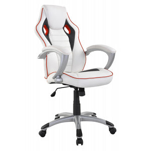 Chaise de bureau, siège de sport, fauteuil de direction, blanc