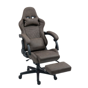 Gamingstuhl Bürostuhl Leder mit Massagefunktion GREG braun
