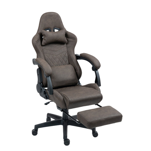 Gamingstuhl Bürostuhl Leder mit Massagefunktion GREG braun
