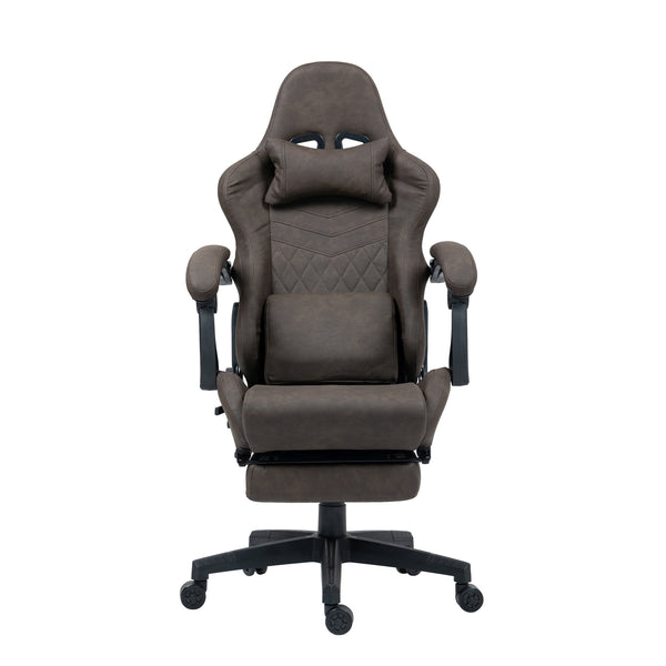 Gamingstuhl Bürostuhl Leder mit Massagefunktion GREG braun