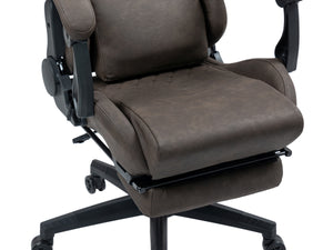 Gamingstuhl Bürostuhl Leder mit Massagefunktion GREG braun