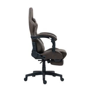 Gamingstuhl Bürostuhl Leder mit Massagefunktion GREG braun