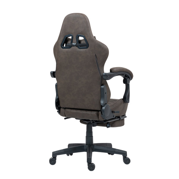 Gamingstuhl Bürostuhl Leder mit Massagefunktion GREG braun