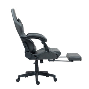 Gaming chair, office chair, leather with massage function, GREG grey