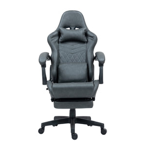 Gaming chair, office chair, leather with massage function, GREG grey