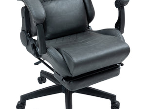 Gaming chair, office chair, leather with massage function, GREG grey