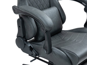 Gaming chair, office chair, leather with massage function, GREG grey