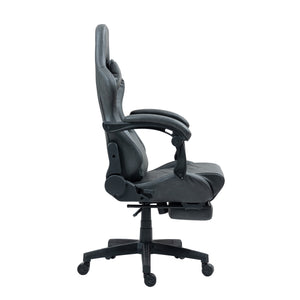 Gaming chair, office chair, leather with massage function, GREG grey