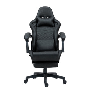 Gamingstuhl Bürostuhl Leder mit Massagefunktion GREG schwarz