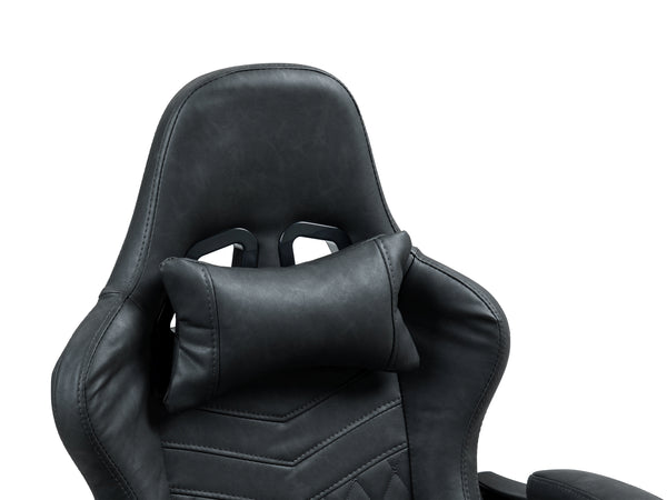 Gamingstuhl Bürostuhl Leder mit Massagefunktion GREG schwarz