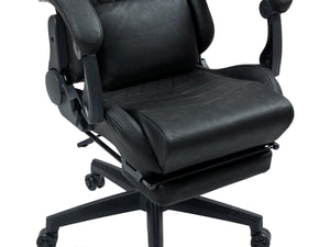 Gamingstuhl Bürostuhl Leder mit Massagefunktion GREG schwarz