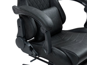 Gamingstuhl Bürostuhl Leder mit Massagefunktion GREG schwarz