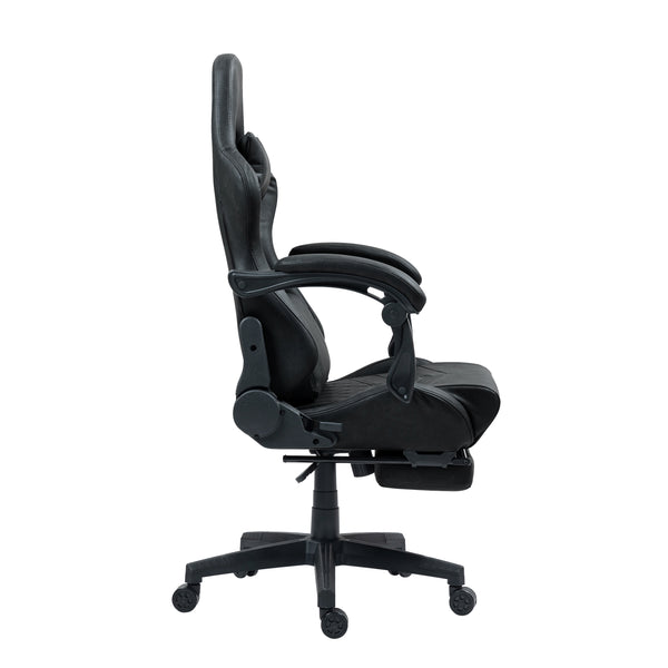 Gamingstuhl Bürostuhl Leder mit Massagefunktion GREG schwarz